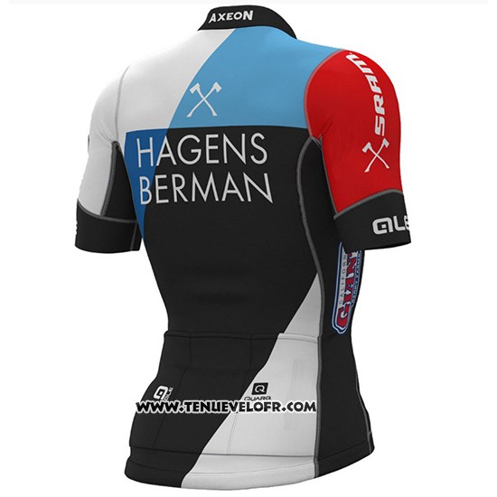 2018 Maillot Ciclismo Axeon Prs Noir Rouge Manches Courtes et Cuissard